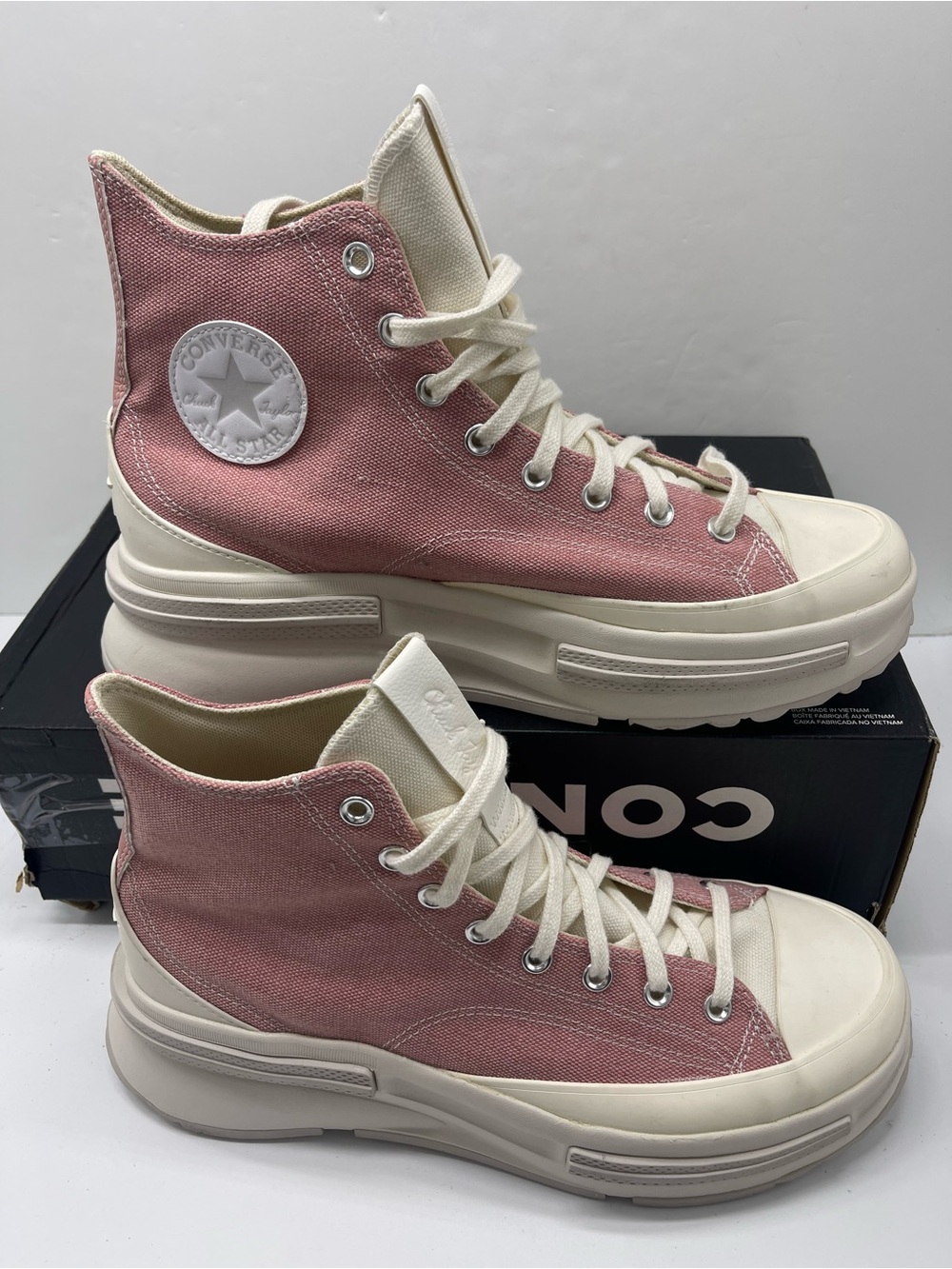 Converse Men RUN STAR LEGACY CX HI RUST PINK/PALE PUTTY/EGRET Platform Sneakers - Picture 4 of 16